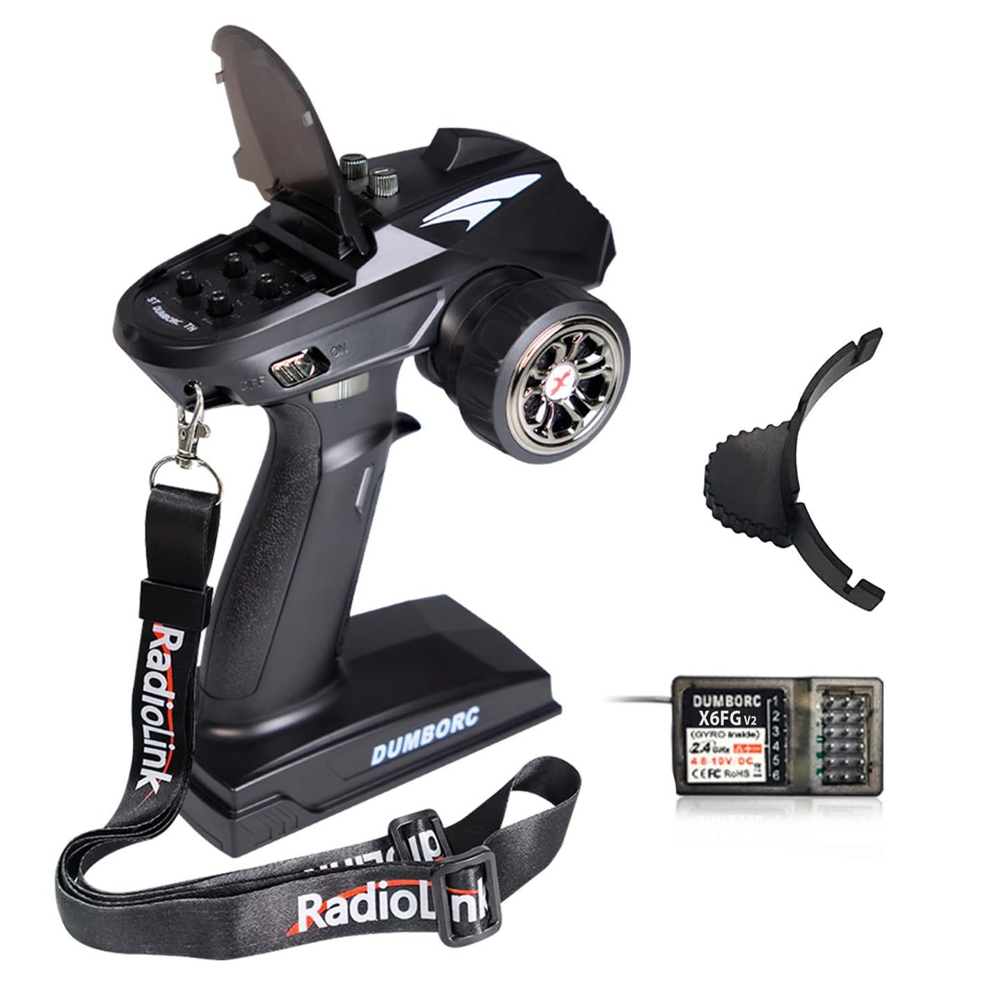 DUMBORC X6 2.4GHz 6CH RC Radio Transmitter and Receiver X6FG(Bulit in Gyro) with Fail-Safe & Low Voltage Alarm Function for Rc Vehicle Car Boat Tank Model Parts Remote Controller