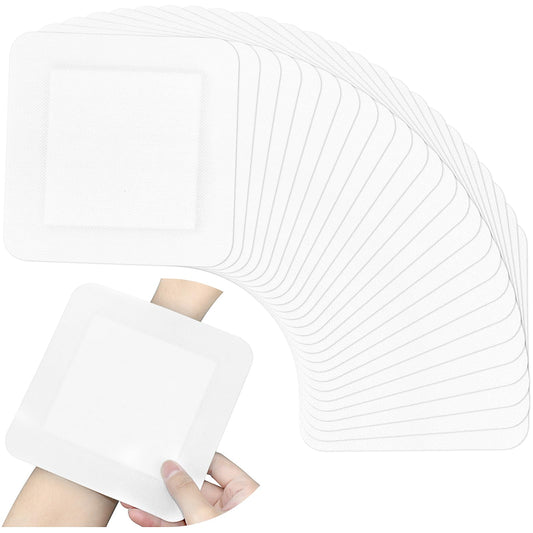 50 Pieces Bordered Gauze-Island Dressing is 5.9 x 5.9 Inch Wound Bandage Adhesive Patches Post Shower Pads Breathable Borders Individually Packed Pouches