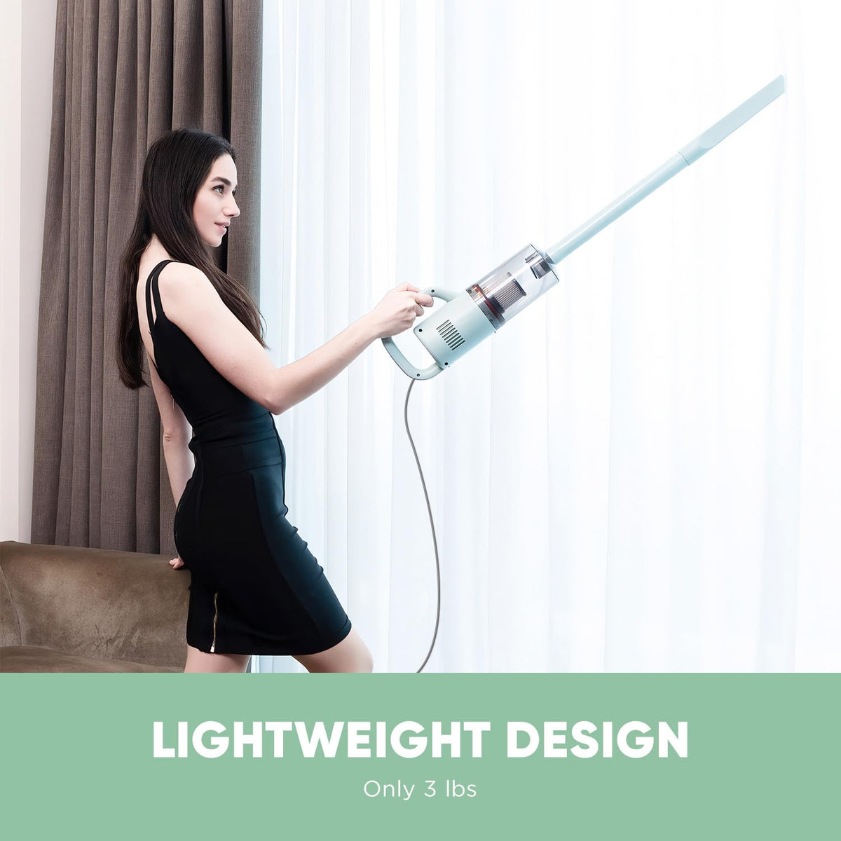 KEROMEE Corded Stick Vacuum Cleaner, 14kpa Powerful Suction Handheld Vacuum Cleaner with Crevice Tool, Small Vacuum Cleaner for Hardwood Floor Pet Hair Staircases Sofa Window