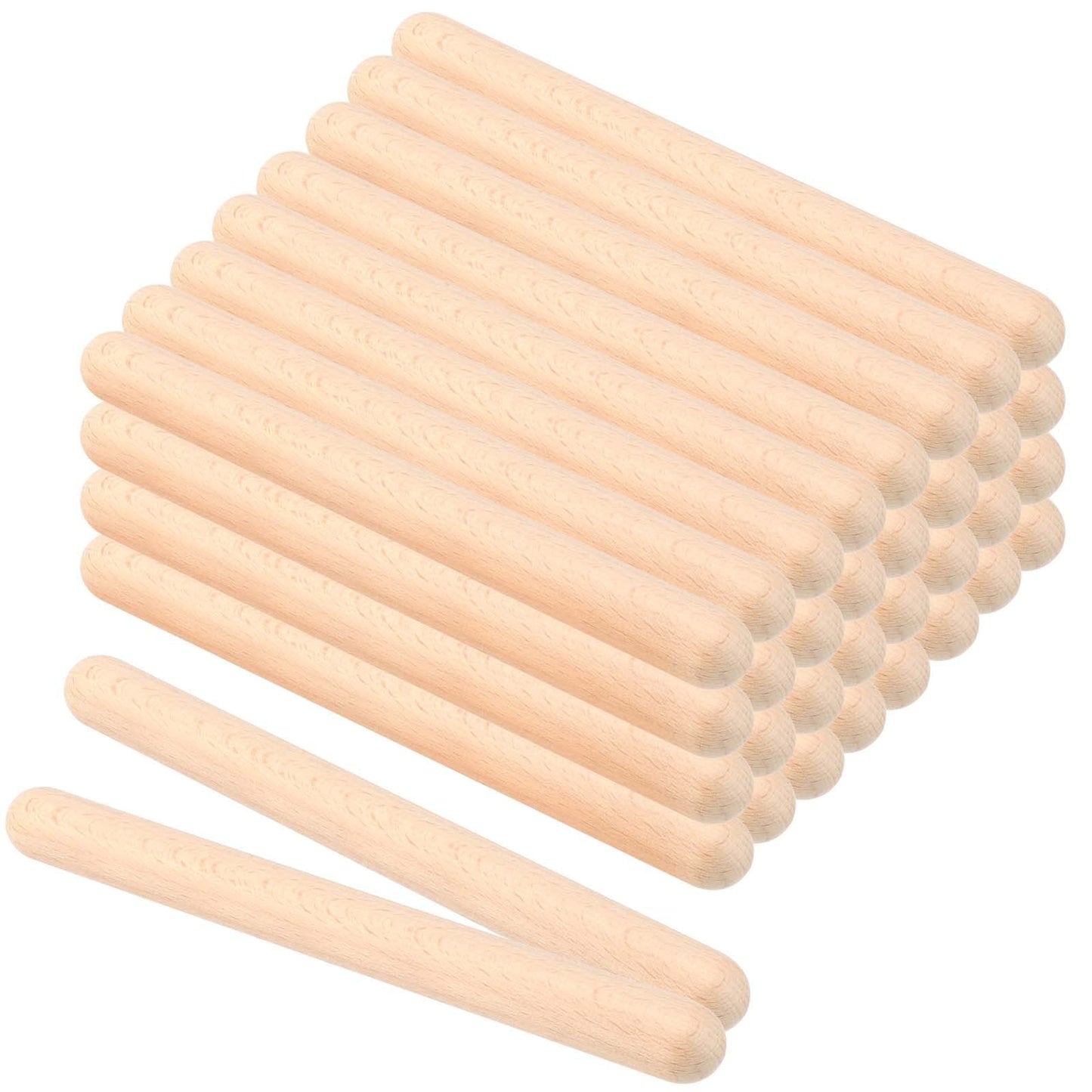 TAICHEUT 48 Pcs Rhythm Sticks 8 Inch, Classical Natural Wood Claves Musical Instruments, Percussion Instruments for Music Lovers, Performance