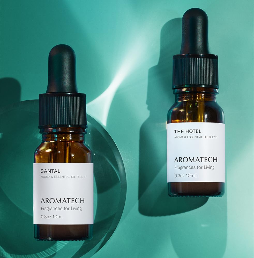 AromaTech Santal & The Hotel Gift Set | Premium Aroma Essential Oils Blend for Scent Diffusers, Cold-Air and UltraSonic Scent Machines, Set of Santal and The Hotel - 10 mL (Pack of 2)