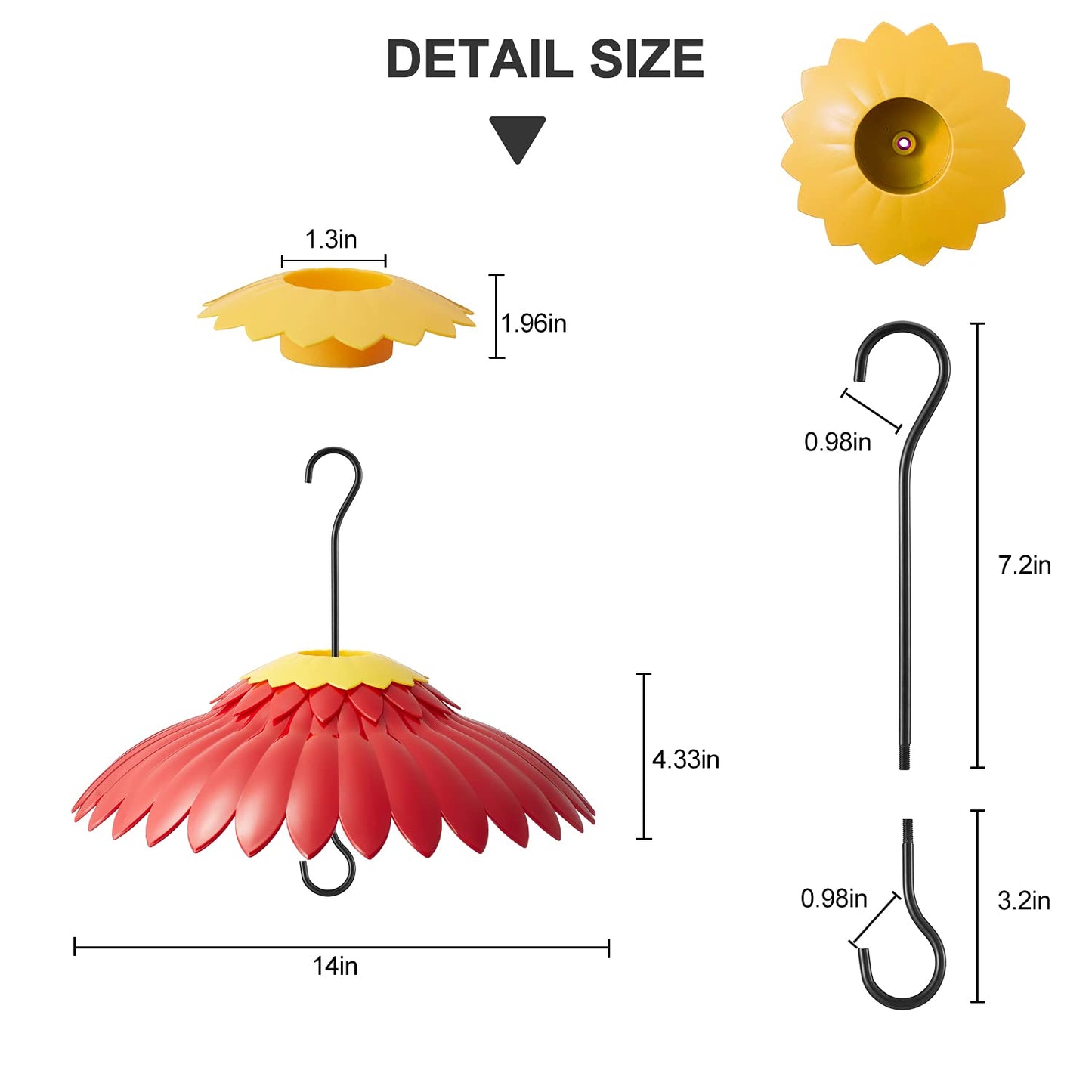 Baffle for Bird Feeder,Wrap Guard Bird Feeder Cover,14inch Suitable for Hummingbird Feeder,Red Bird Feeders Squirrel Proof for Outside,Keep Out Weather Elements