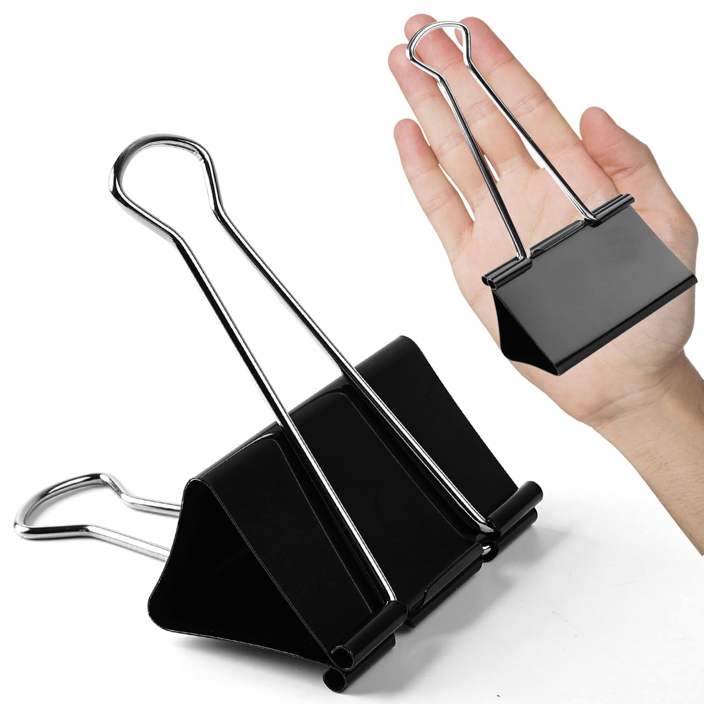 30-Pack Jumbo 3" Heavy-Duty Clips, 1.5" Clamping Capacity Tempered Steel No-Slip Grip Clamps for Office, Home, School, Food Storage & Outdoor Use