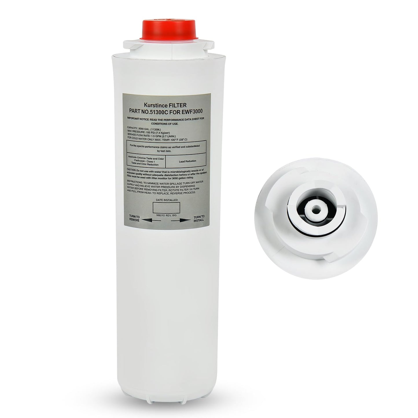 51300C Filters, Replacement for Elkay EWF3000 51300C Filter By NSF/ANSI 42 Certified, Compatible With Ezh2o Filter Replacement Bottle Stations, 3000 Gallon High Capacity (1)