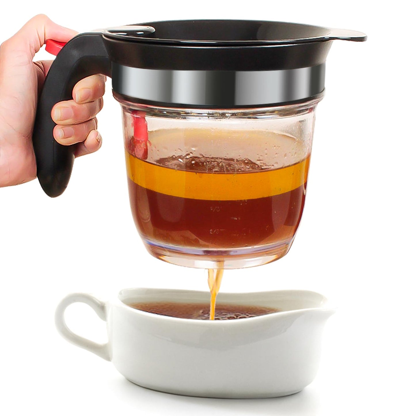 Fat Separator With Bottom Release - 4 Cup Gravy & Fat Separator with Strainer