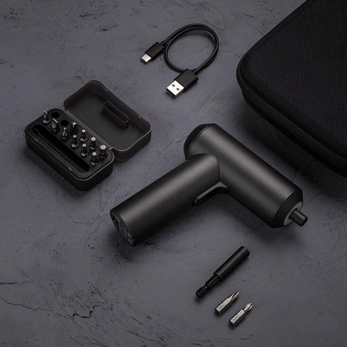 Xiaomi Mi Cordless Screwdriver 3.6V, 2000mAh Rechargable Battery. Patented One-Piece Body with USB-C Charging Port. High 5-N.m Torque Cordless Portable Screwdriver with 12 Pieces of S2 Steel Bits
