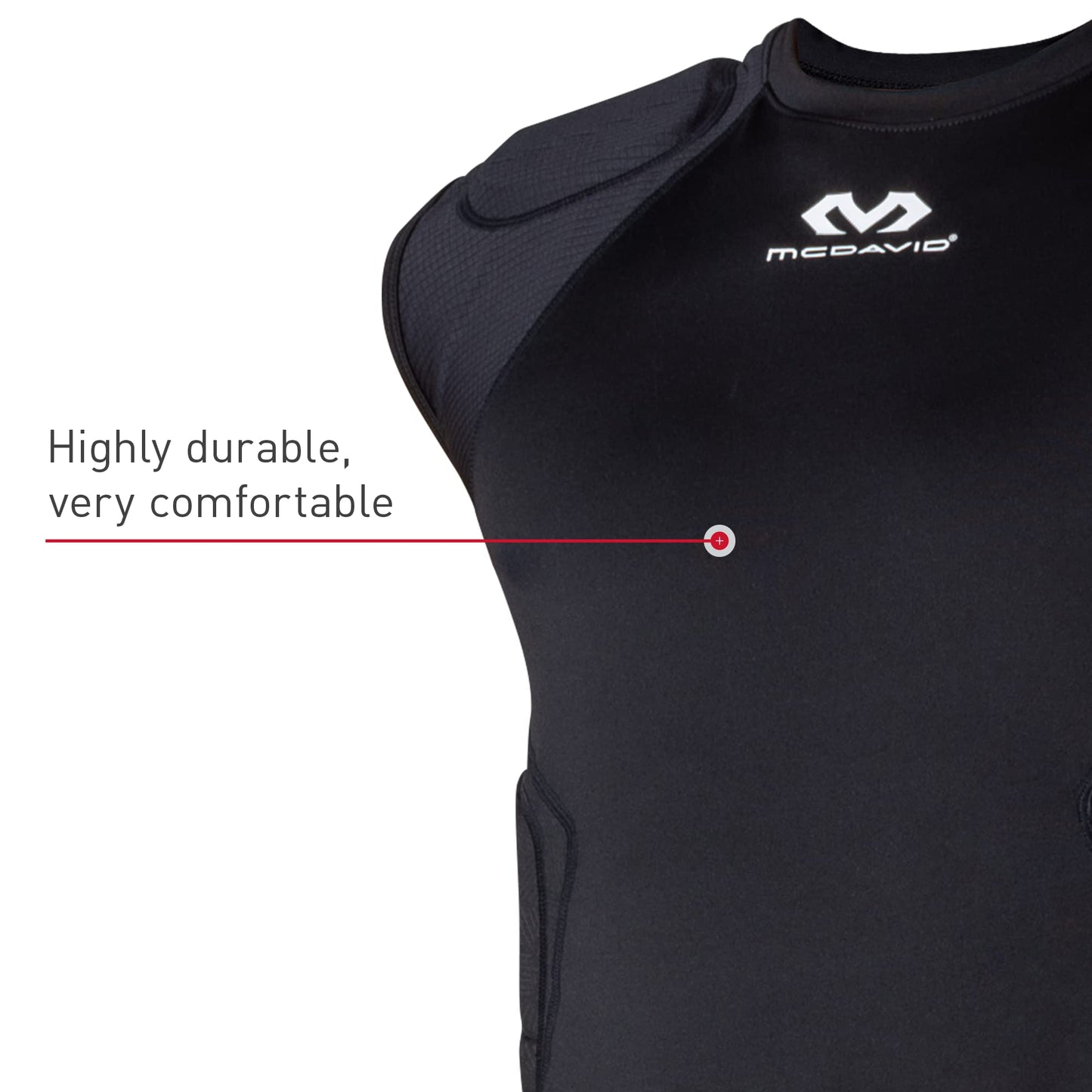 McDavid MD7935-00001-AS Rival Integrated Shirt/5-Pad Black AS