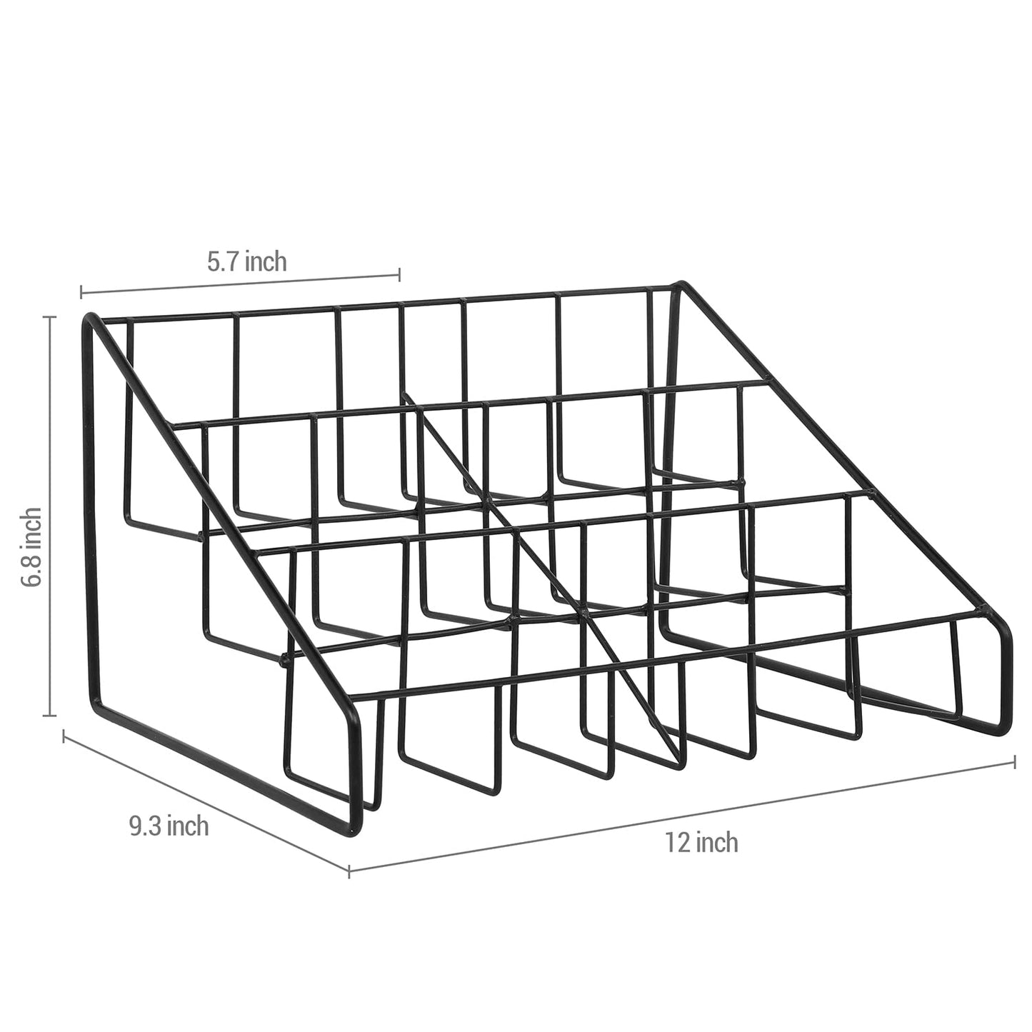 MyGift Modern Matte Black Metal Wire CD Holder Storage Stand, 3 Tier Media Jewel Case Organizer Rack