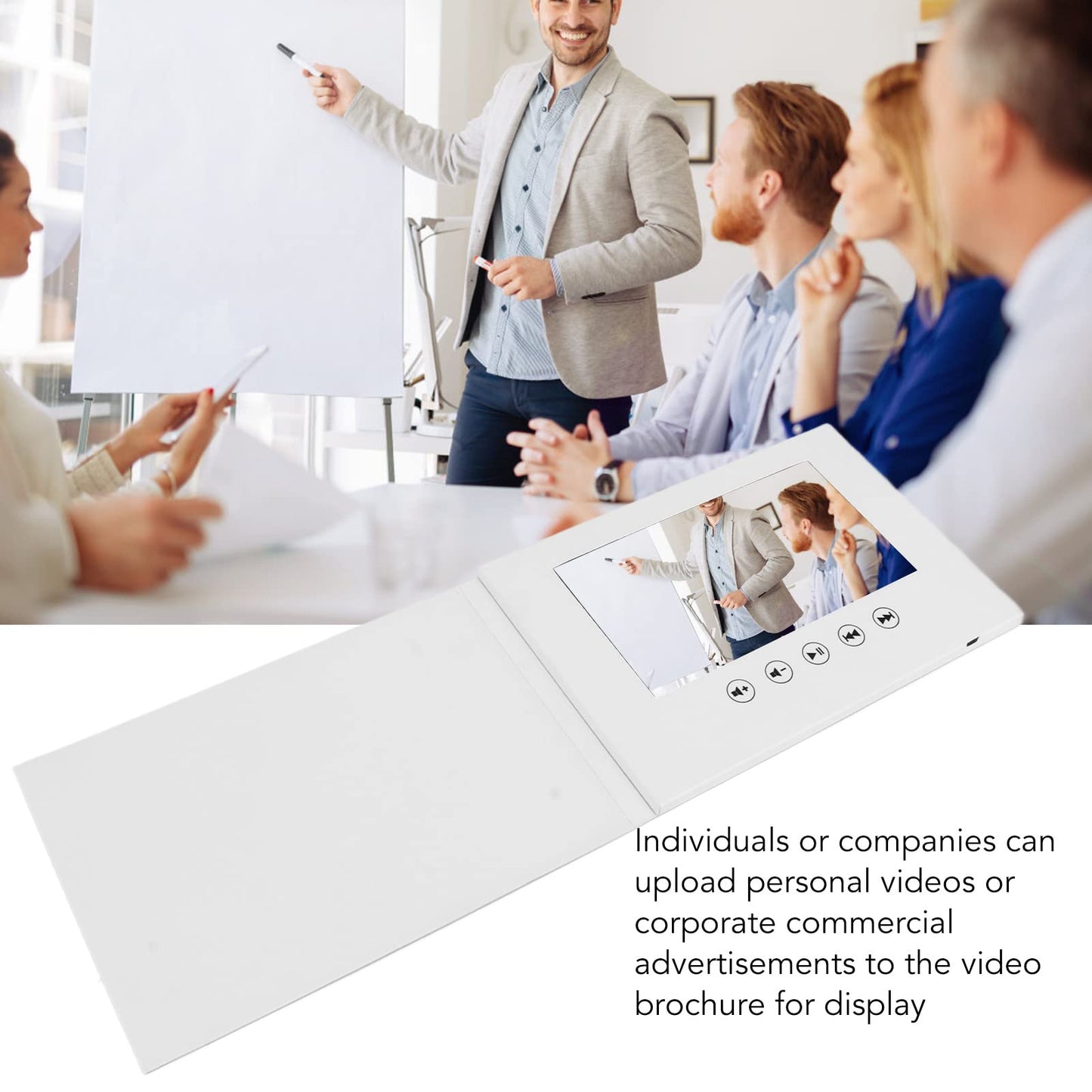 Video Greeting Card, Electronic Greeting Card with LCD Screen, 128M Memory Video Brochure for Father Day Mother Day Christmas Anniversary, Thanks Cards Rechargeable (7 Inch 1500mAh)