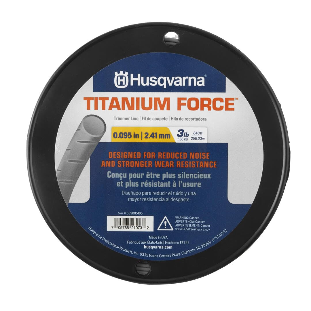 Husqvarna 639005106 Titanium Force String Trimmer Line .095-Inch by 3-Pound Spool
