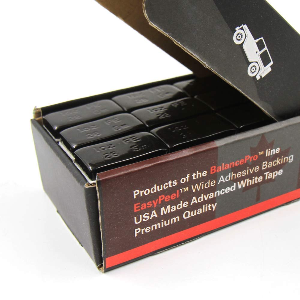 CKAuto 1oz, Black Adhesive Stick on Wheel Weights, Easy Peel, 72 oz/Box, US Quality (72pcs)