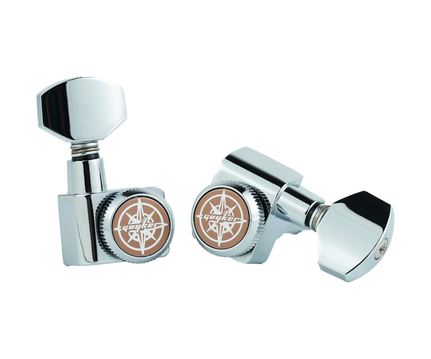 Guyker 6 In-line Guitar Locking Tuners – 1:18 Locking Tuning Key Pegs Tuners – Chrome