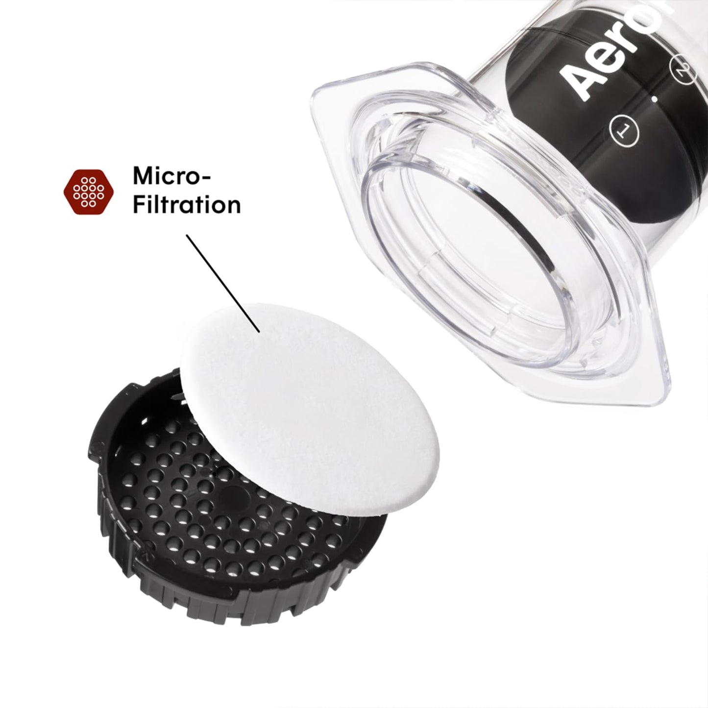 AeroPress Clear Coffee Press - All-in-One French Press, Pour-Over & Espresso Style Manual Brewer, 2 Min Brew for Less Bitterness, More Flavor, Small Portable Coffee Maker, Travel & Camping