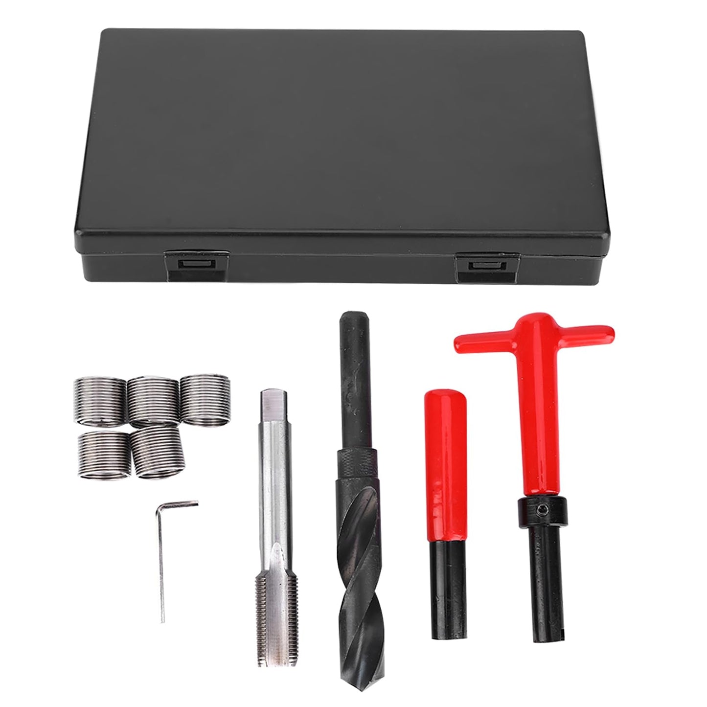 M18x1.5 Thread Repair Kit, 10 Pcs Portable Thread Chaser Set, Thread Metric Inserts Repair Kits Helicoil Thread Repair Kit, Compatible Hand Tool Set for Auto Repairing