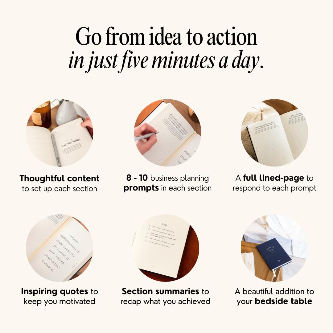 Bedside Business Plan - Start Your Business Today, 2026 Guided Journal, Goal Setting & Planning – Step-by-Step Guide for New Entrepreneurs - Empowering Planner Gifts for Women & Men