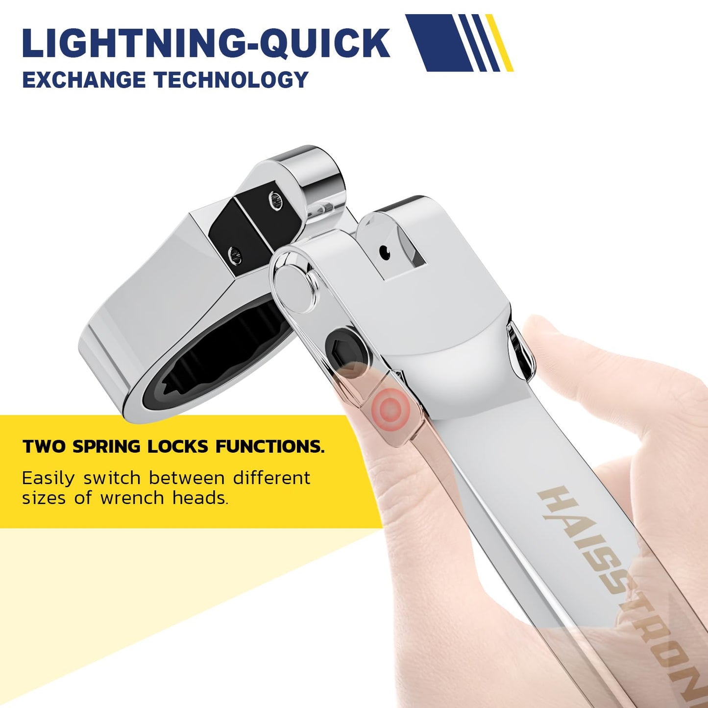 haisstronica 12 in 1 Interchangeable Heads Ratcheting Combination Wrench Set, 8-19mm Metric Flex Head Ratchet Wrench Tool for Auto, Tools for Men Gift