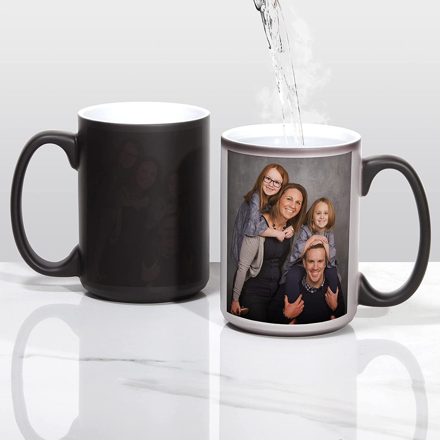 Color Changing Coffee Mugs Blank 15oz Black Cups 12 Pack with Box