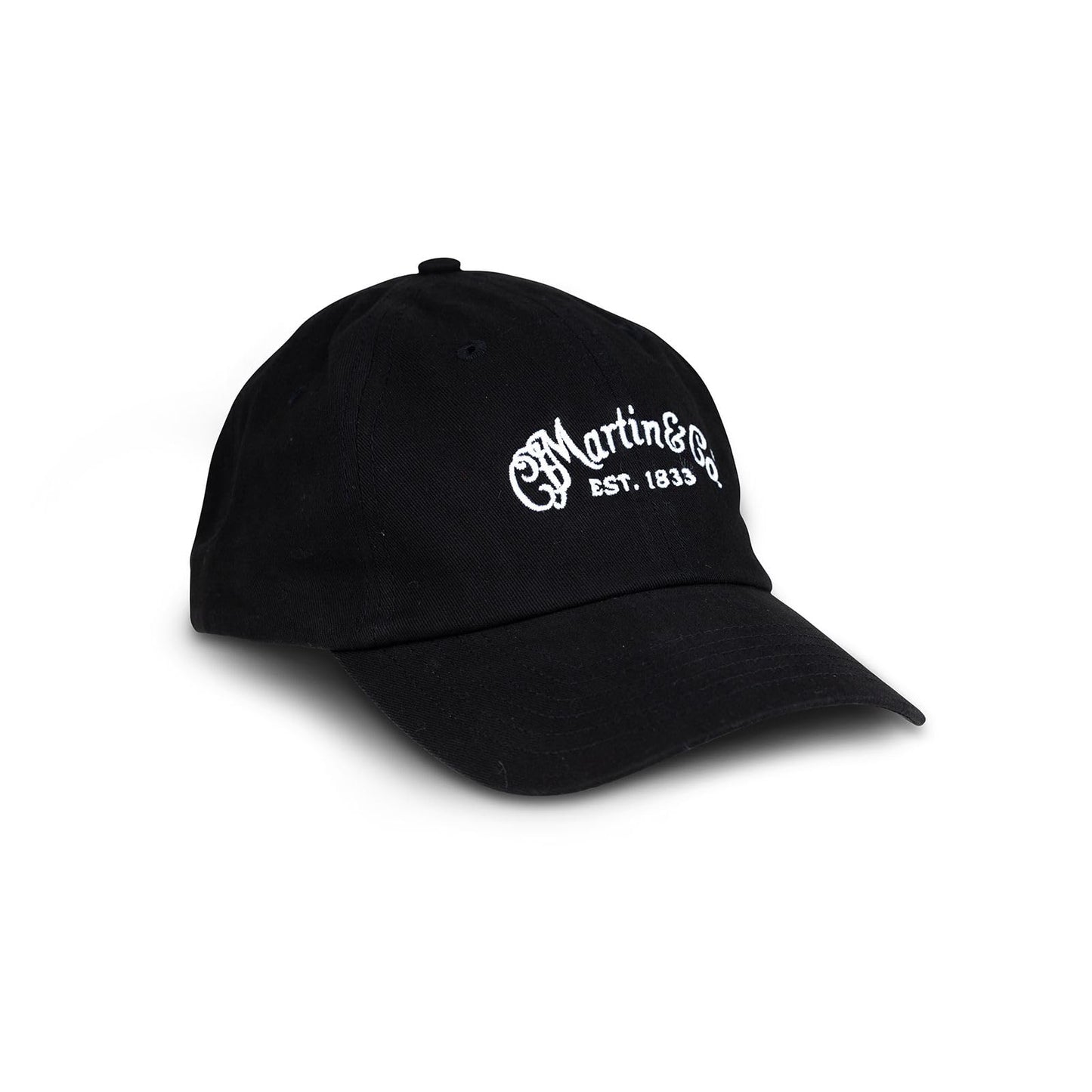 MARTIN Logo Cap – Black | Low-Profile Fit with Adjustable Hook & Loop Closure | Classic Six-Panel Design Logo