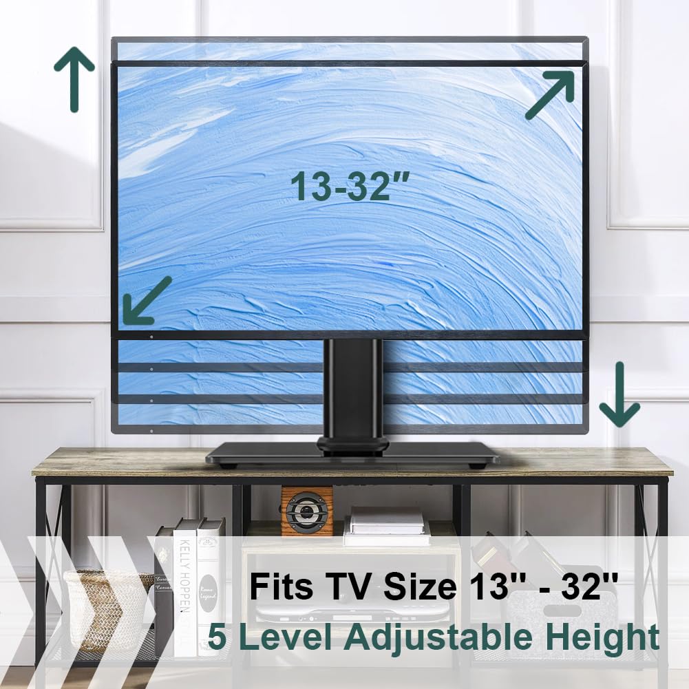 BFTOU Monitor Stand for 13"–32" Screens Swivel Computer Monitor Holder Freestanding 5 Height Adjustable TV Stand VESA 80x80mm/95x95mm Holds up to 77lbs