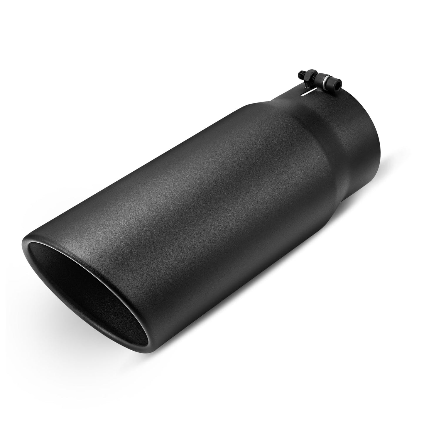 EVIL ENERGY Exhaust Tip 5" Inlet 6" Outlet 15" Length, Universal Bolt-On Black Powder Coated 201 Stainless Steel Tip for Diesel Trucks