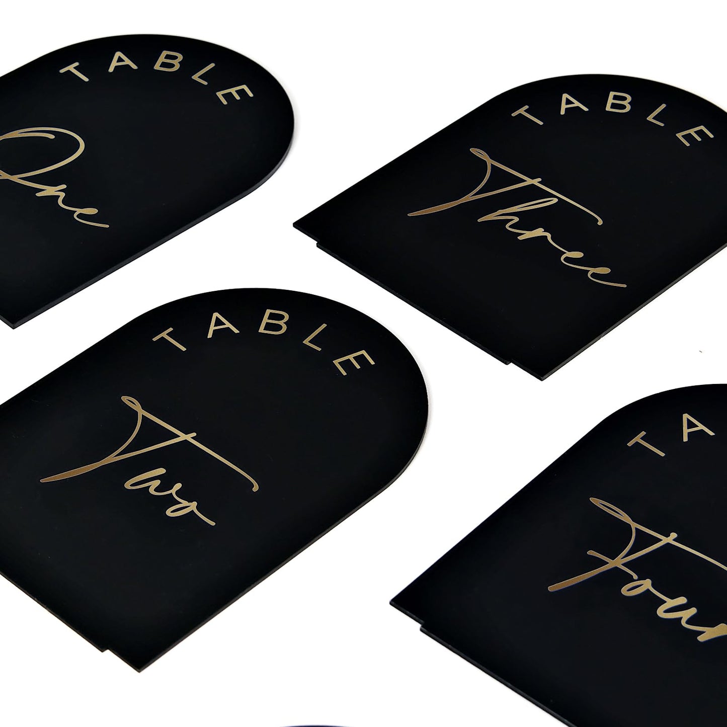 Black Arch Wedding Table Numbers 1-20 with Stands, 5x7 Inch Black Arch Acrylic Sign with Gold Letters, Acrylic Table Numbers Black and Gold for Wedding Reception Table Centerpiece Decoration (Black