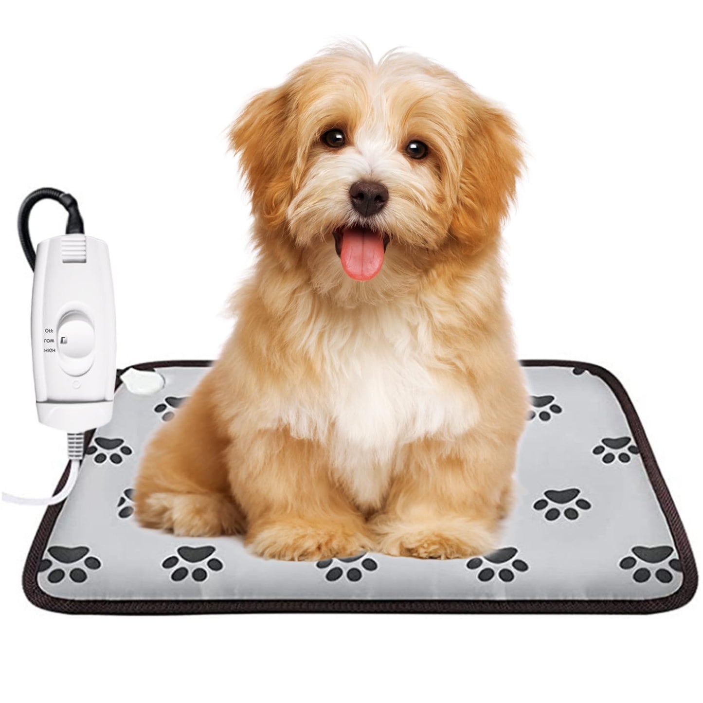 WOWOHA Pet Heating Pad for Cats Electric Heated Bed Mat for Kitty Waterproof Cat Warming Pad Pet Heated Pad (18" * 18" Footprint)