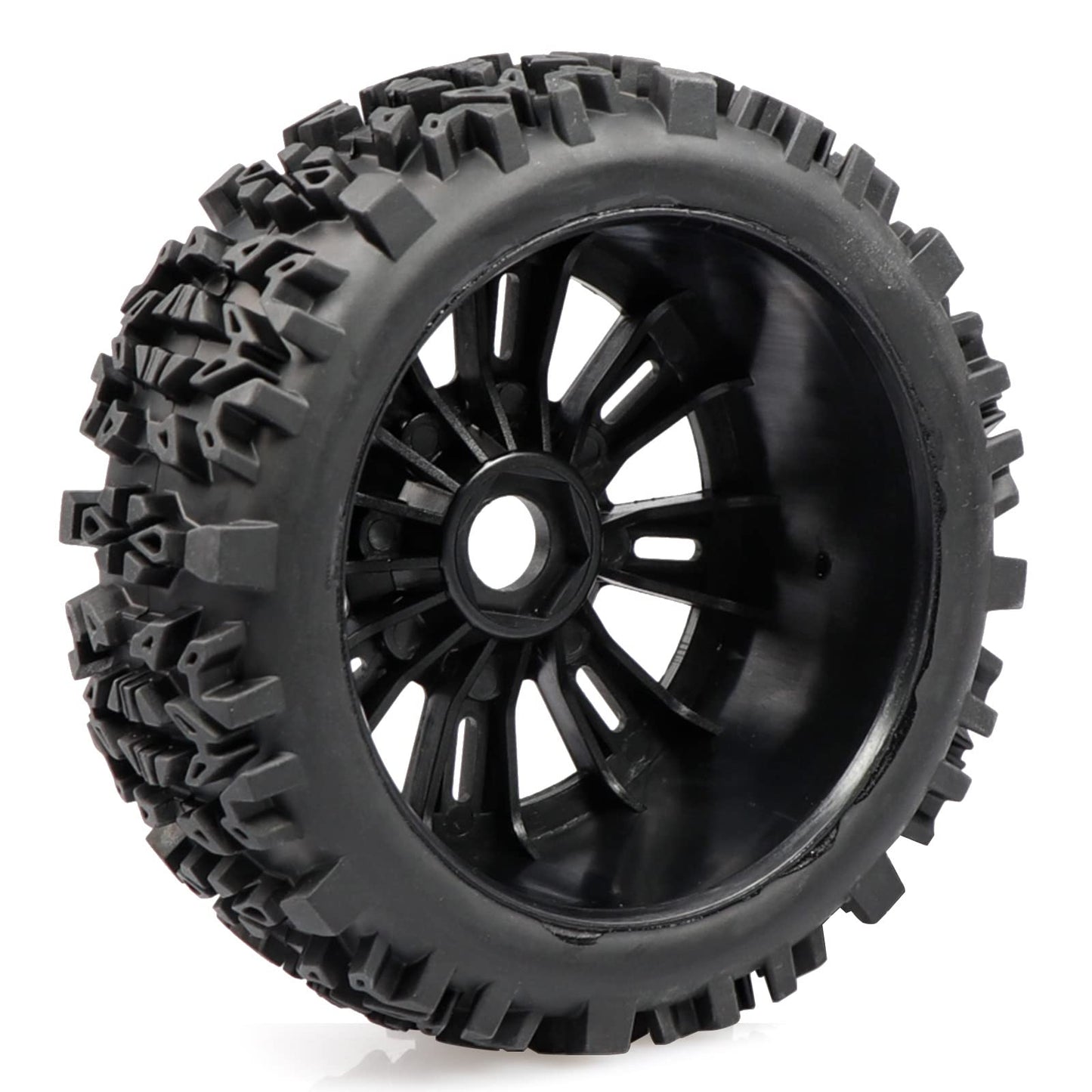 Acekeeps 4-Pack 1/8 RC Buggy Tires Mounted 17mm Hex Wheels OD 120mm for Losi Team Arrma Typhon 3S 6S HSP HPI RC Off-Road Car