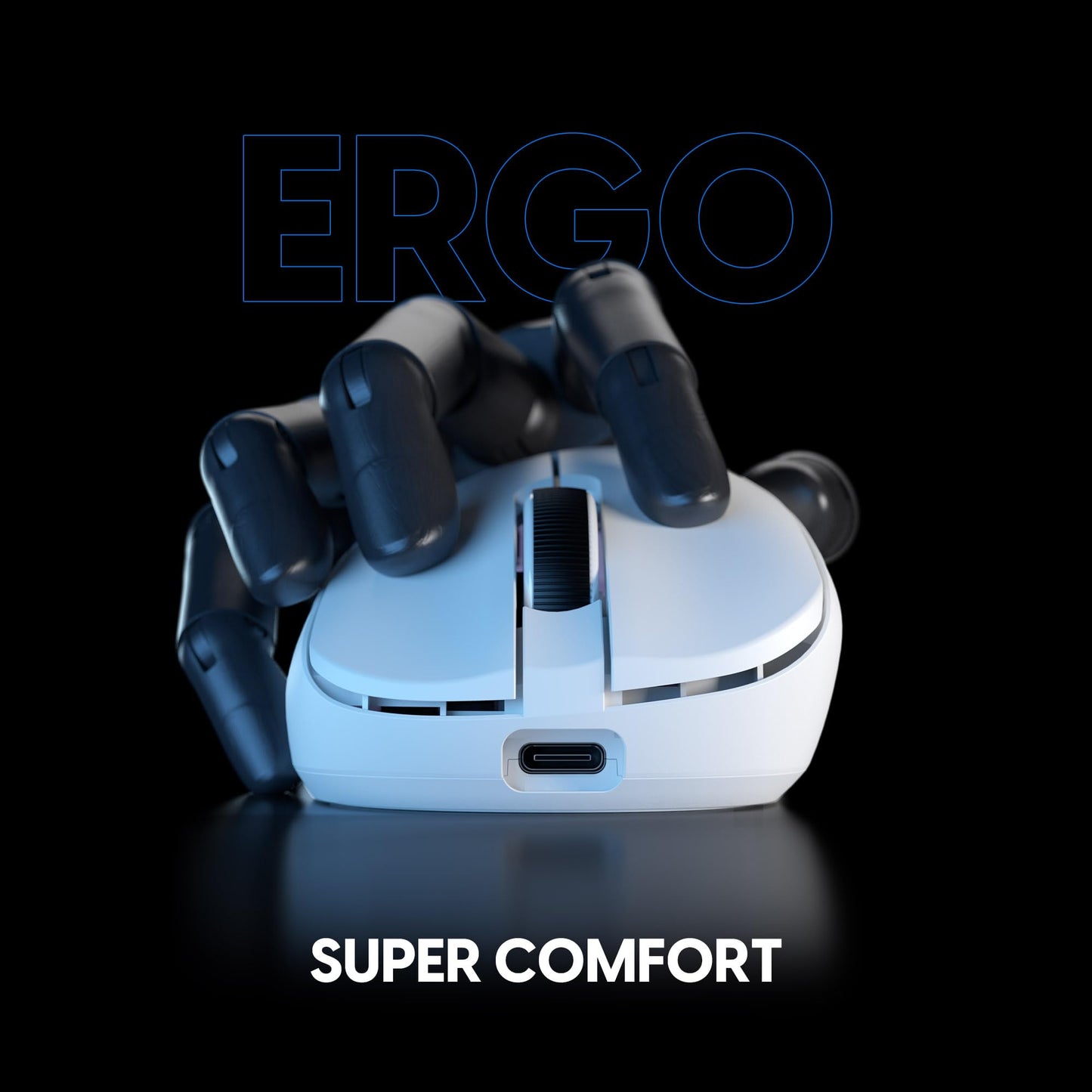 Pulsar Gaming Gears Xlite V4 Wireless Gaming Mouse Large Size - Lightweight 58g, Right Hand, 8K Ready, Lag-Free 2.4GHz, XS-1 32000 DPI Sensor, White