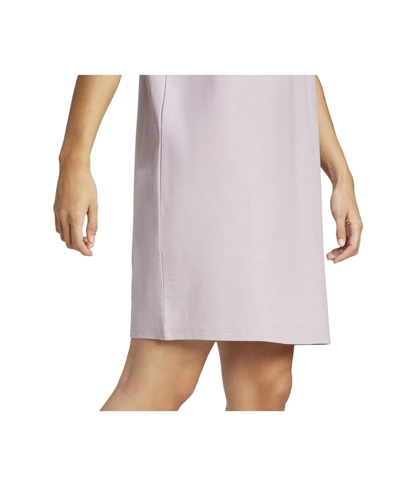 adidas Womens Essentials 3-Stripes Single Jersey Boyfriend T-Shirt Dress,Preloved Fig,X-Small