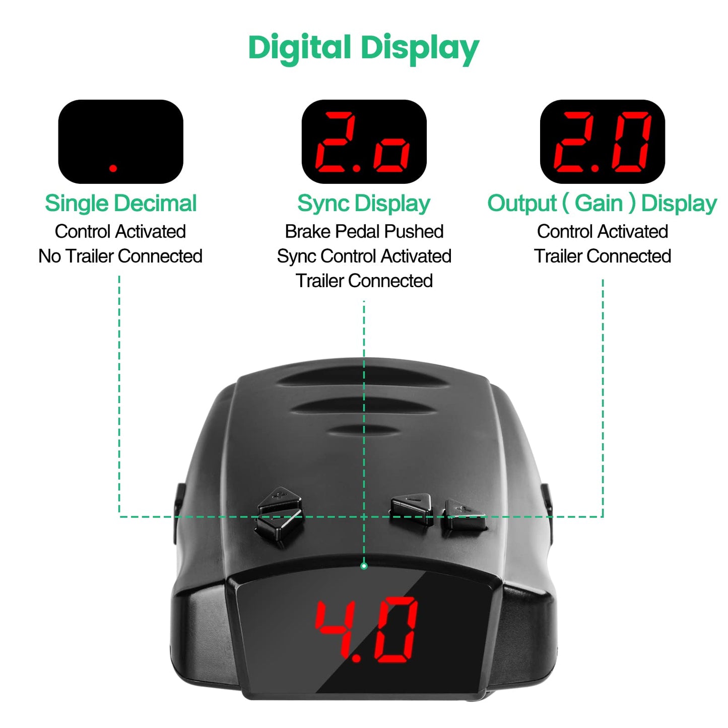 briidea Trailer Brake Controller, Time-Delay Brake Controller for 1-4 Axle Trailers, Safety Protection with Overload/Short-Circuit Alerts for Light-Duty & Occasional Towing