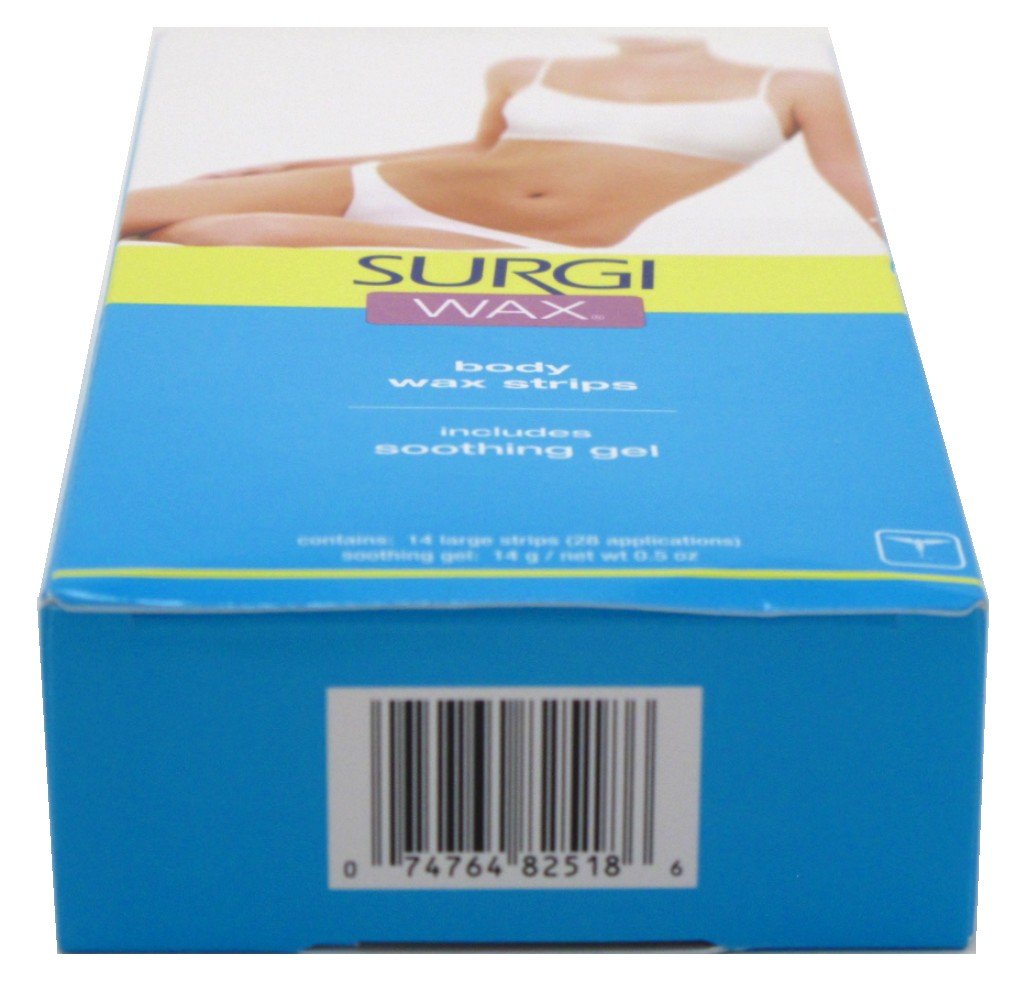 Surgi Wax Honey Wax Strips For Body 14 Count(28 Applications) (3 Pack)