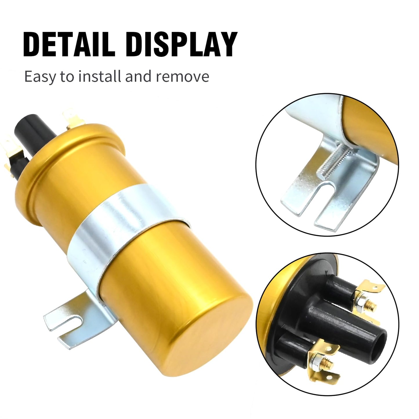 DUZFOREI 1 PC Ignition Coil, Replacement for LUCAS 12V Sports Ignition Coil, 12V Tractor Coil with Internal Resistor