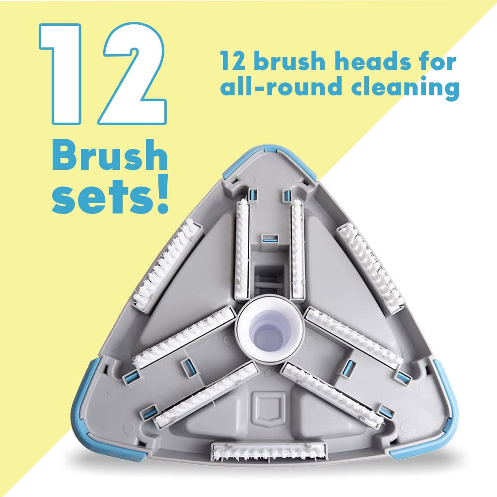 Pool Vacuum Head with Side Brush, Pool Triangular Weighted Brush for Inground and Above Ground Swimming Pools (White)