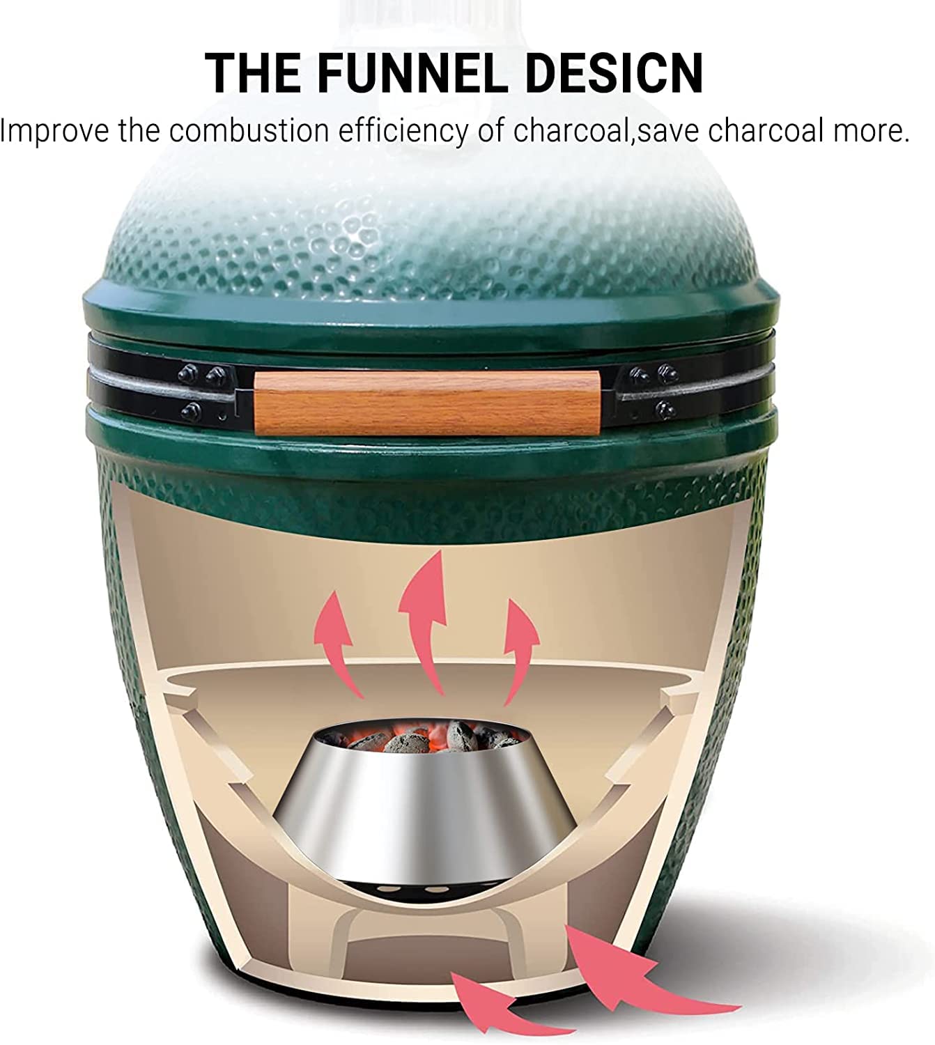 only fire Stainless Steel Charcoal Briquet Holder BBQ Whirlpool for Weber Kettle, WSM Smoker, Big Green Egg Grills