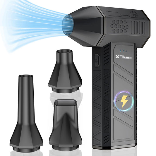 Compressed Air Duster, 180000RPM Electric Air Duster, Rechargeable Cordless Air Blower with 3-Gear Turbo Fan, Canned Air Alternative for Keyboard, PC, Computer, Car, Home & Outdoor Use
