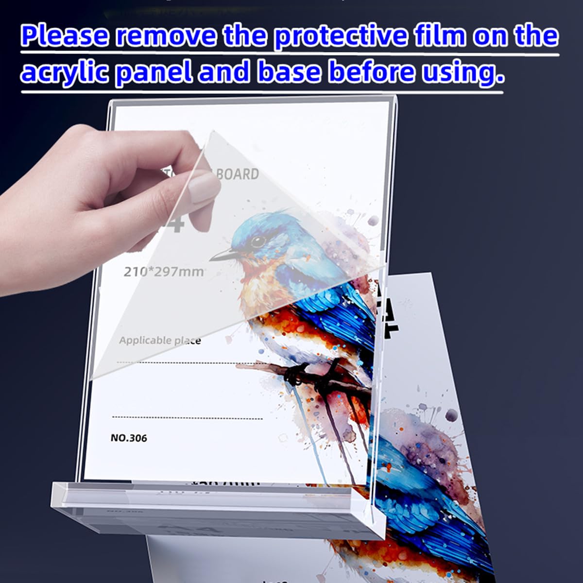 A4 Acrylic Sign Holder, 6 Pack T-Shape Double-Side Menu Holders, Clear Perspex Display Stand for Office Hotel Store Restaurant School