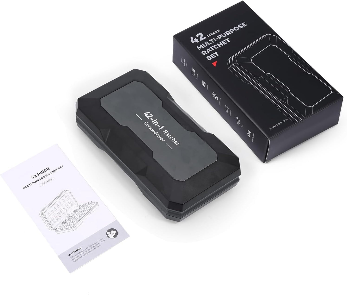 AMIR 42 in 1 Ratchet Screwdriver Kit for Father's Day Gift, with 40 PCS Magnetic Bits, Repair Screwdriver Set with Rotatable Ratchet Handle, Versatile Handle Screw Driver Set with Carry Case(Gray)