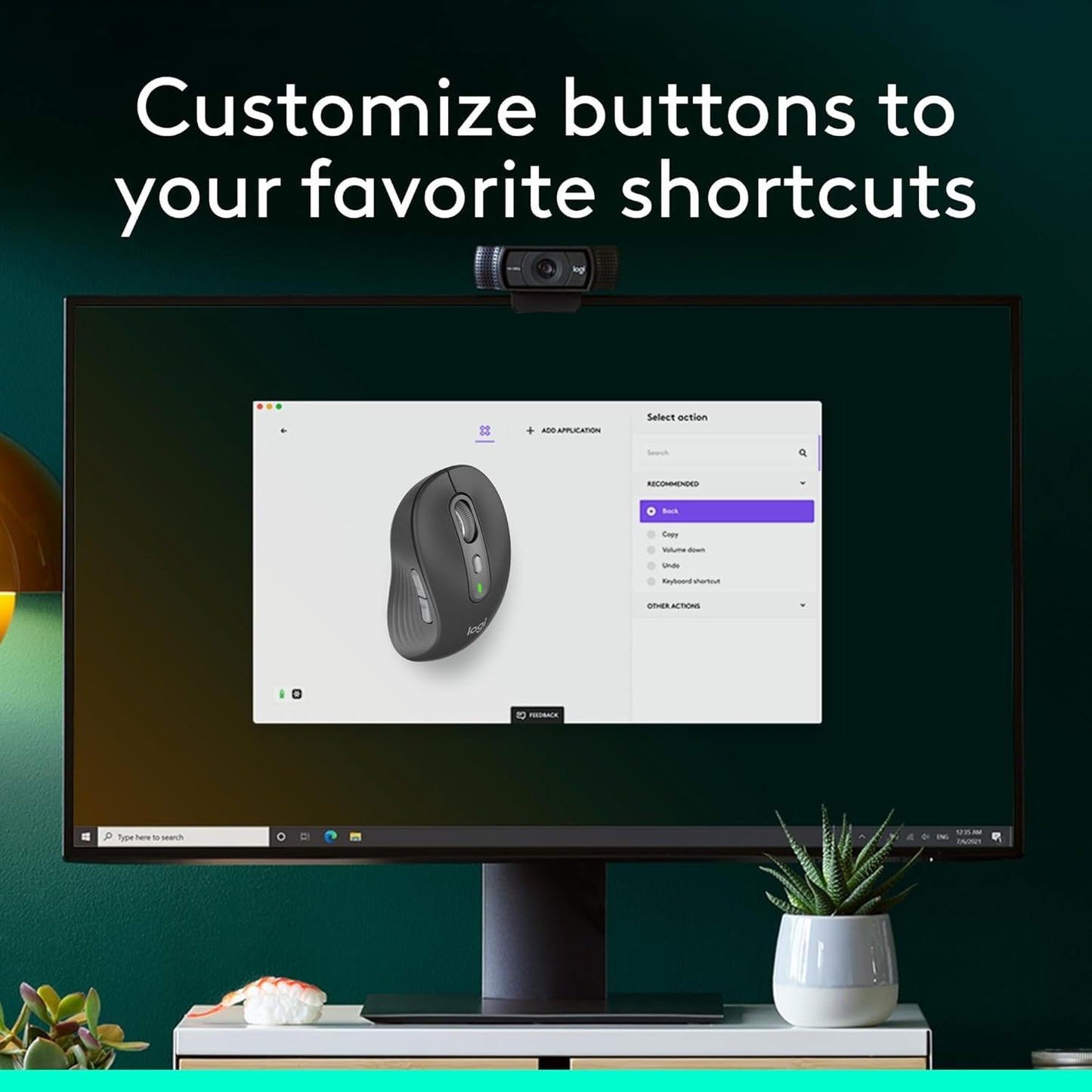 Logitech Signature Plus M750 Wireless Mouse – for Small to Medium Hands, SmartWheel, Bluetooth, Multi Device, 24-Month Battery, Silent Clicks, Customizable Side Buttons, Contoured Shape - Graphite