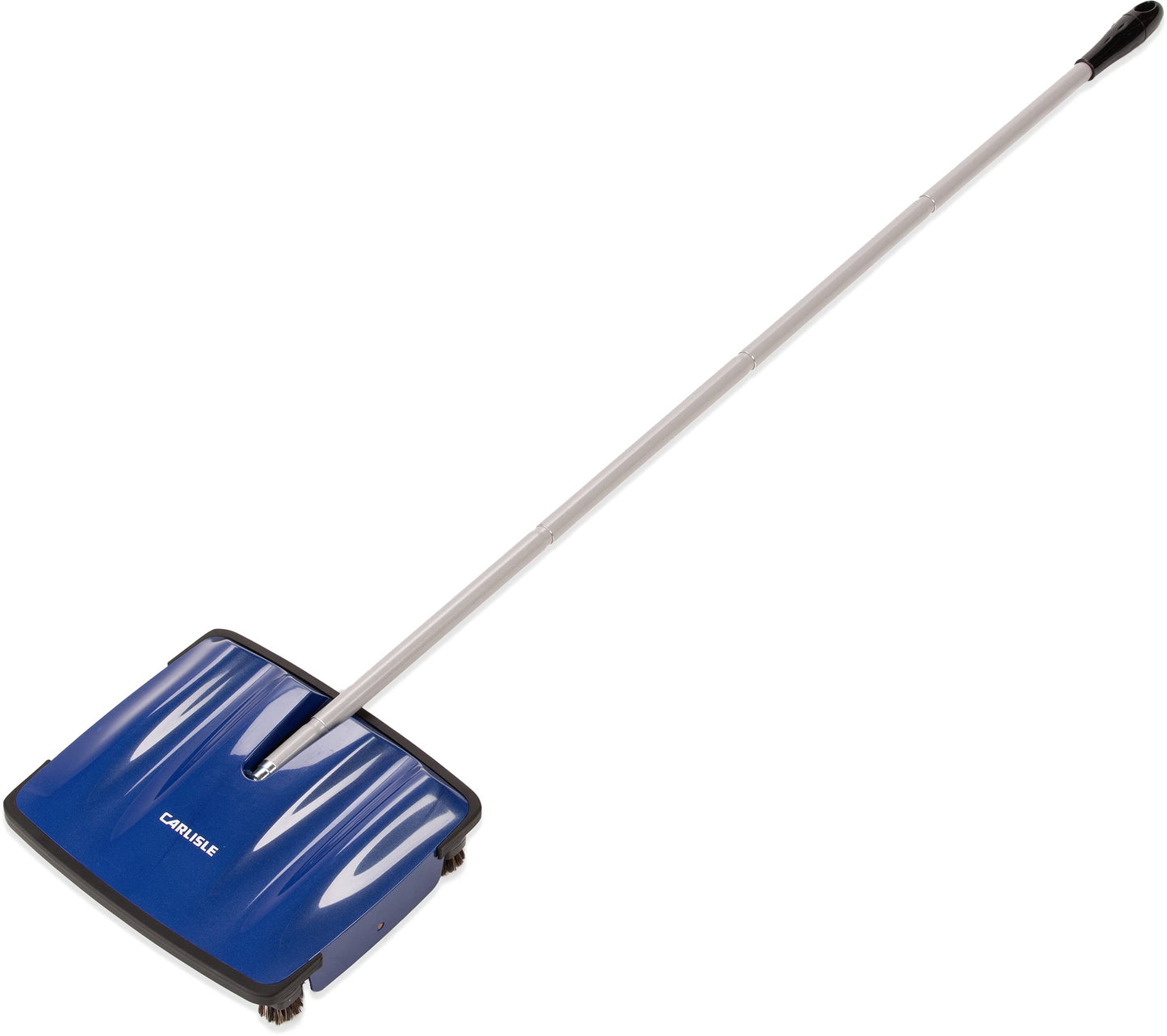 Carlisle FoodService Products Duo-Sweep Plastic Floor Sweeper, Surface Sweeper for Cleaning, 9.5 Inches, Blue