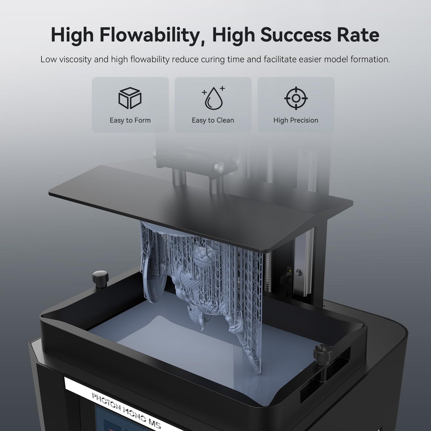 ANYCUBIC ABS-Like Resin Pro 2, Toughness Upgrade 3D Printer Resin, Low Odor 405nm UV-Curing Resin, High Precision and High-Success Rate Standard Photopolymer Resin for LCD DLP 3D Printing (2kg-Gray)
