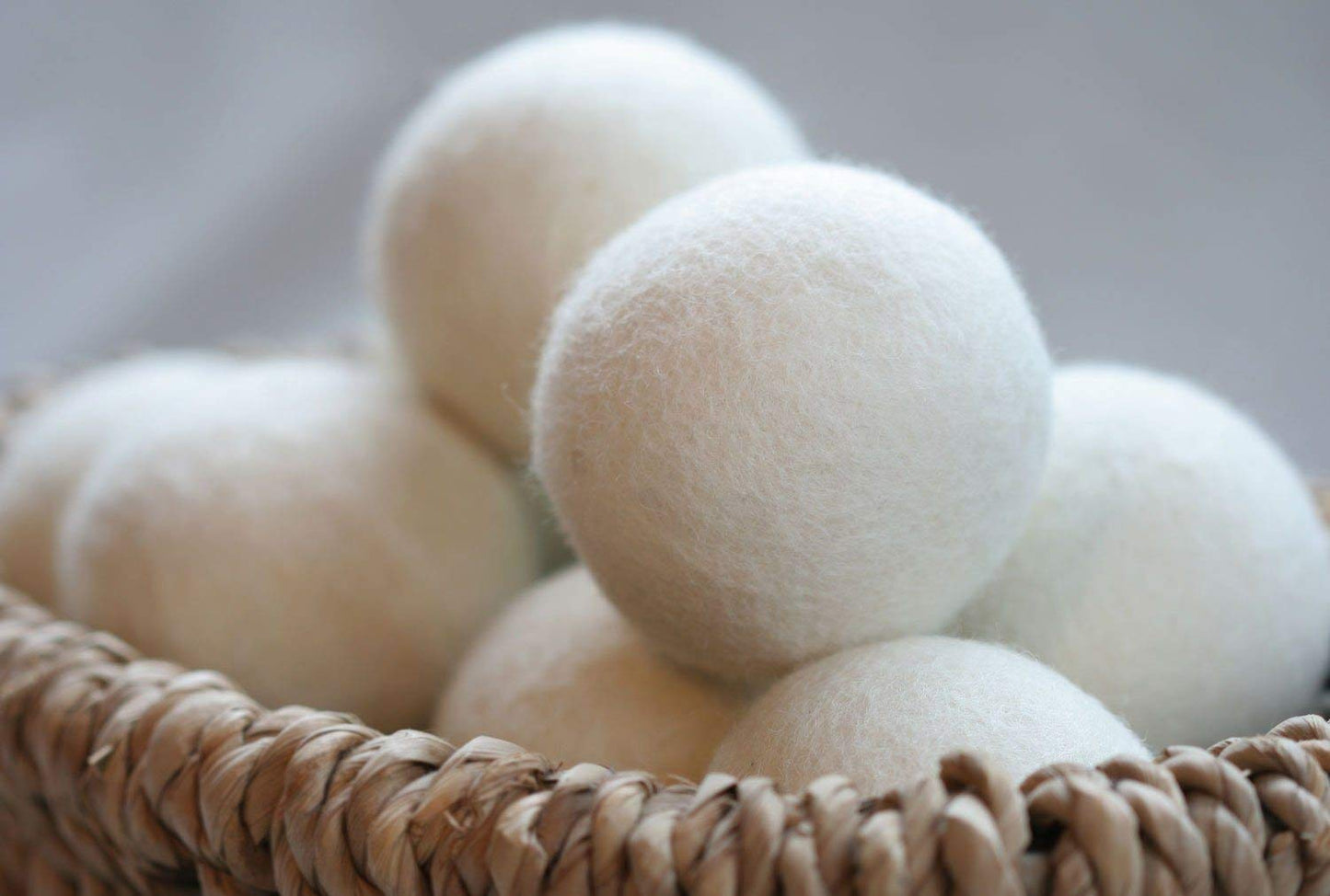 Dryer Balls-All Natural Wool - Chemical Free Natural Fabric Softner, Fabric Softner Alternative Reusable (6 Pack) (White)
