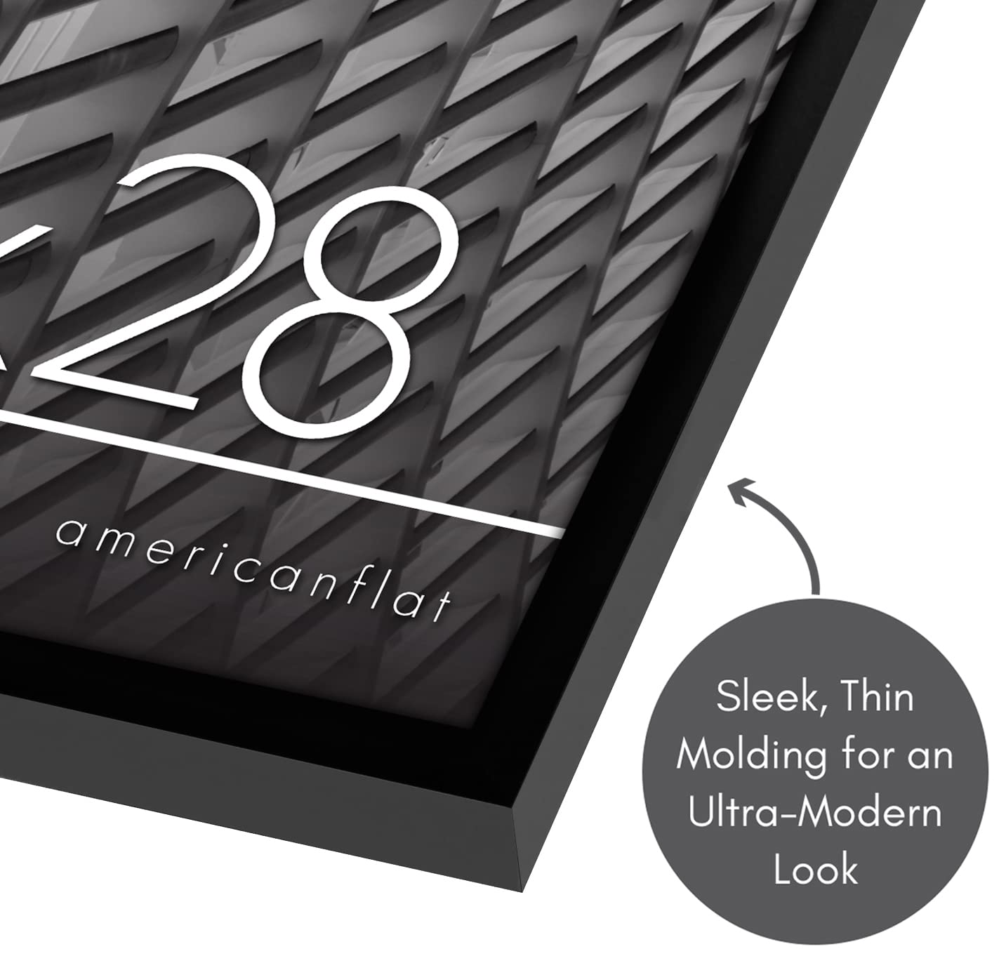 Americanflat 22x28 Poster Frame with Polished Plexiglass - Streamline Collection - Thin Border Picture Frame for Wall Display - Hanging Hardware Included - Black