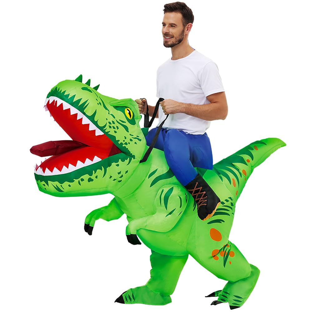 Inflatable Dinosaur Costume Funny Halloween Costumes, Blow up Costume for Halloween, Christmas, Carnival, Birthday, Party