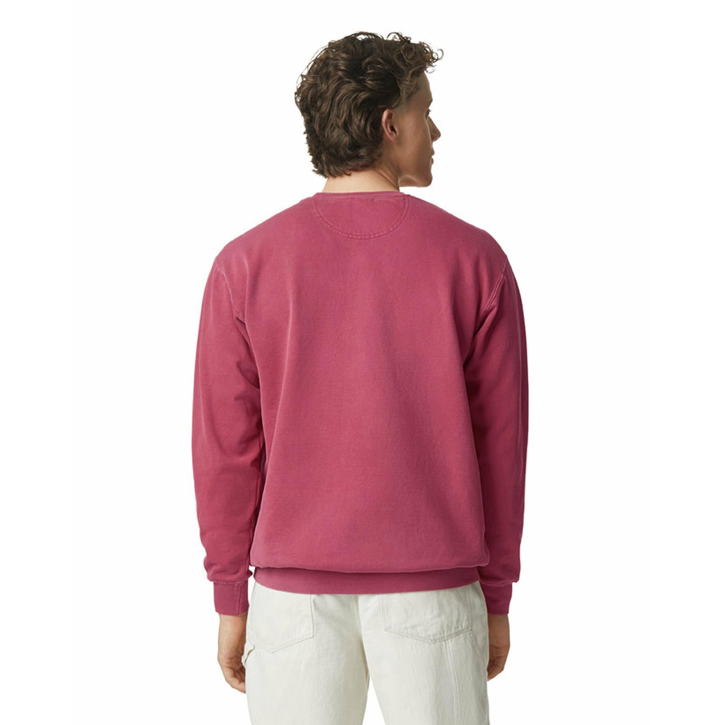 Comfort Colors Men's Crewneck Sweatshirt, Style 1566, Crimson, Large