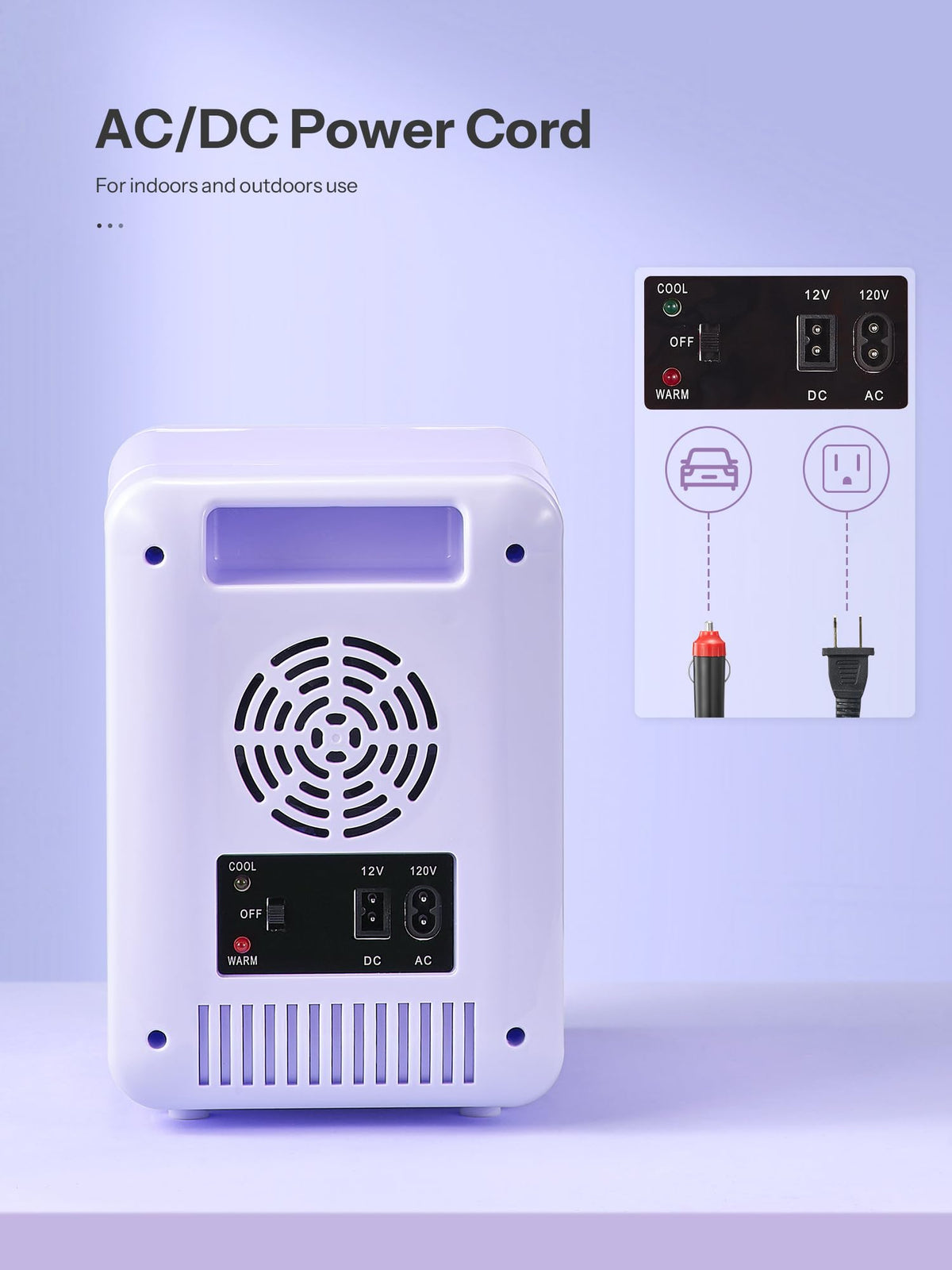 Reemix Skincare Mini Fridge With Dimmable LED Mirror, 4L Mini Makeup Refrigerator for SkinCare, Cosmetics, Food & Drinks, Portable Small Refrigerator for Bedroom, Dorm, Car, Office (Purple)