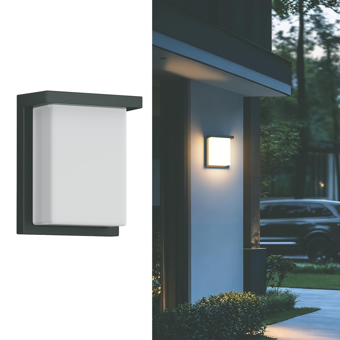 Tipace LED Modern Outdoor Wall Light,Waterproof Wall Sconce 30W 3000K,Anthracite Wall Mounted Lamp,Exterior Wall Sconce Light for Porch,Front Door,Entryway,Patio,Hallway