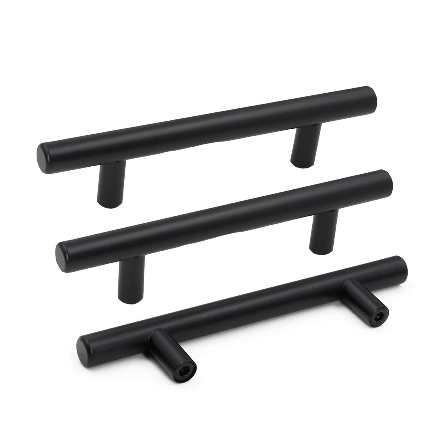 30Packs 3-3/4 inch 96mm Black Kitchen Cabinet Handles Cabinet Door Handle Pull Kitchen Cupboard Handle Black Drawer Pulls