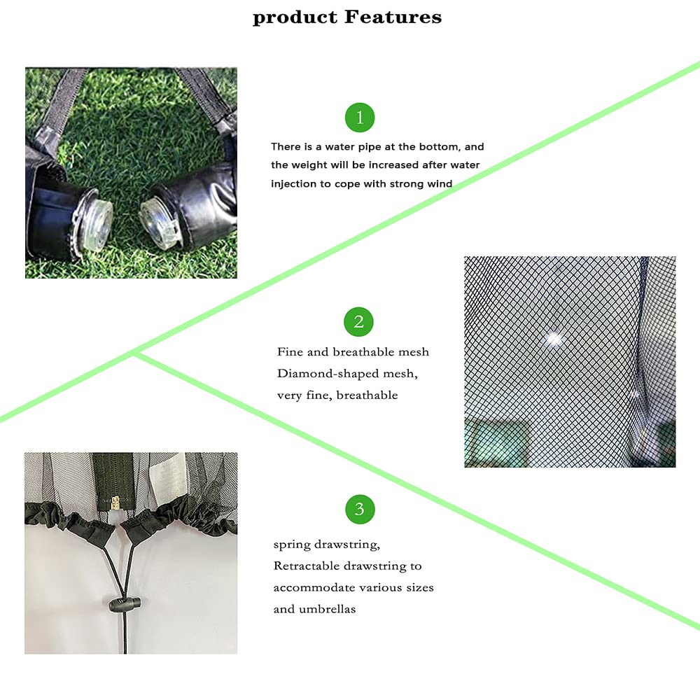 Tiimmgaal 9/10FT Mosquito Net for Patio Umbrella Outdoors Screen Polyester Hanging Tent （Mosquito Net Only）