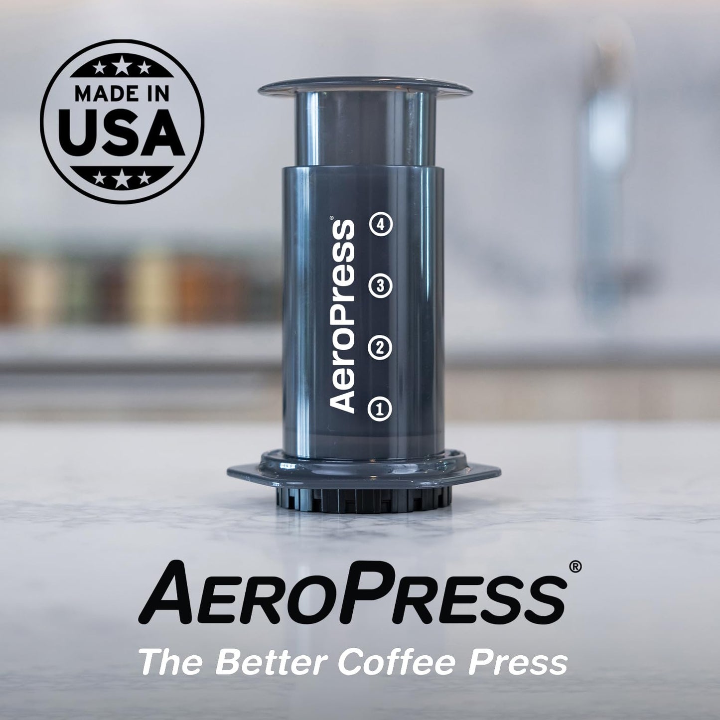 AeroPress Original Coffee Press - All-in-One French Press, Pour-Over & Espresso Style Manual Brewer, 2 Min Brew for Less Bitterness, More Flavor, Small Portable Coffee Maker, Travel & Camping