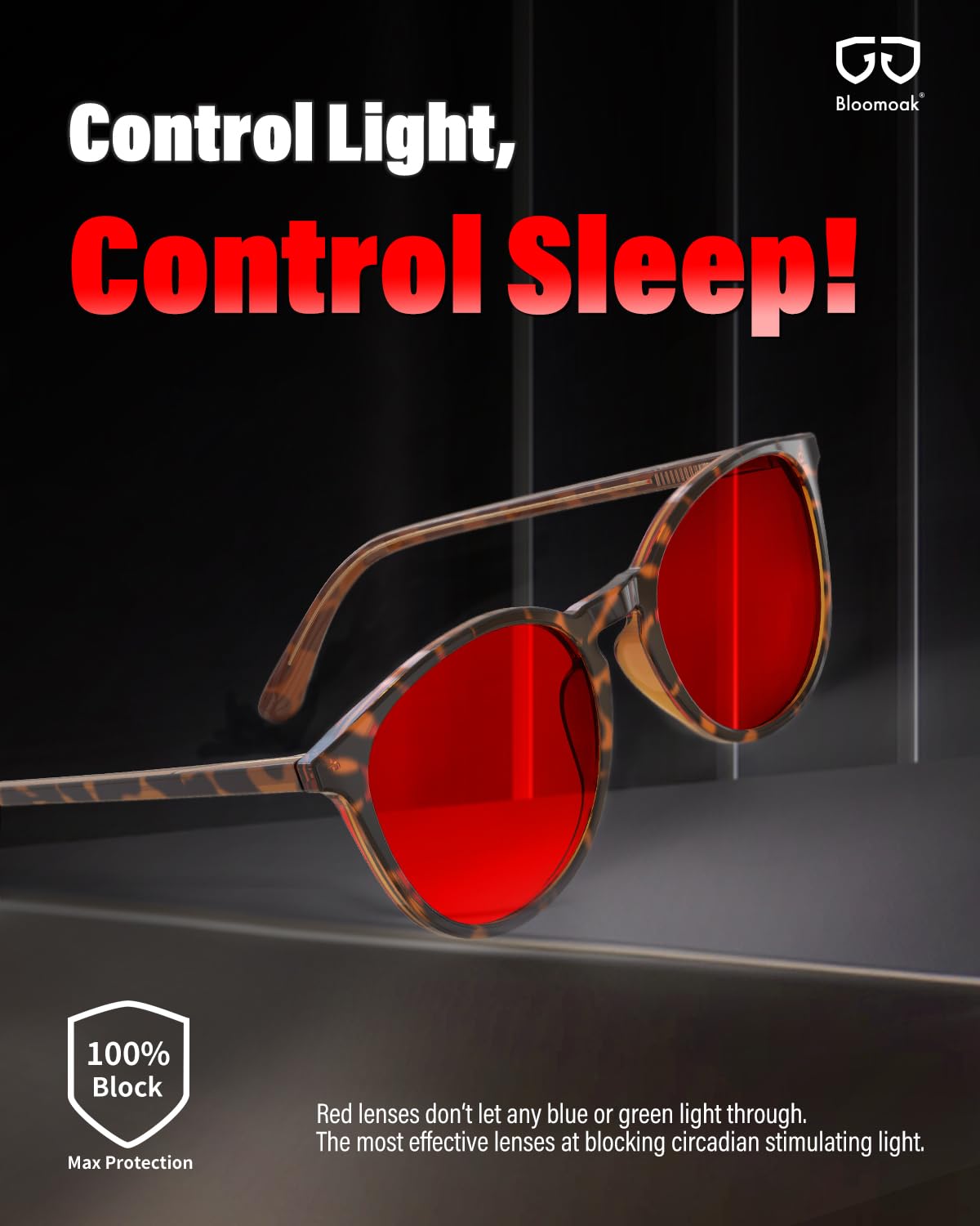 Bloomoak 99.9% Blue Light Blocking Glasses, Gaming Retro Round Glasses, Relieve Eye Fatigue and Improve Sleep, Suitable for Screens/Games/TVs